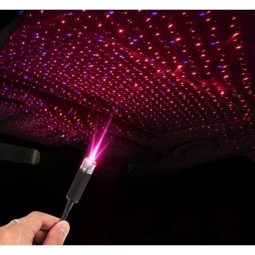 100pcs,Car Roof Star Light Interior LED Starry Laser Atmosphere Ambient Projector USB Auto Decoration Night Home Decor Lights