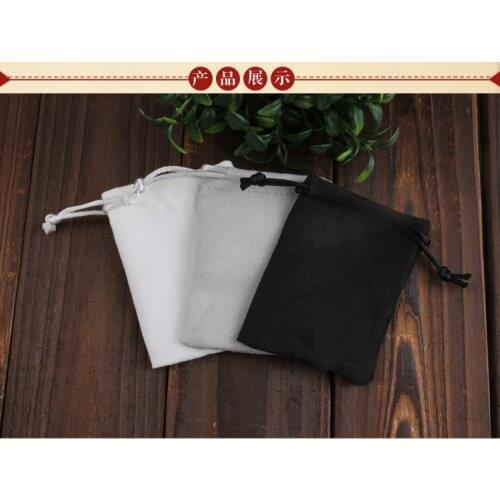 100pcs 9x7cm Suede Drawstring Bags Flannel Velvet Small Gift Accessories Packing Bags Jewelry Bags Embroid Printing Pounchs