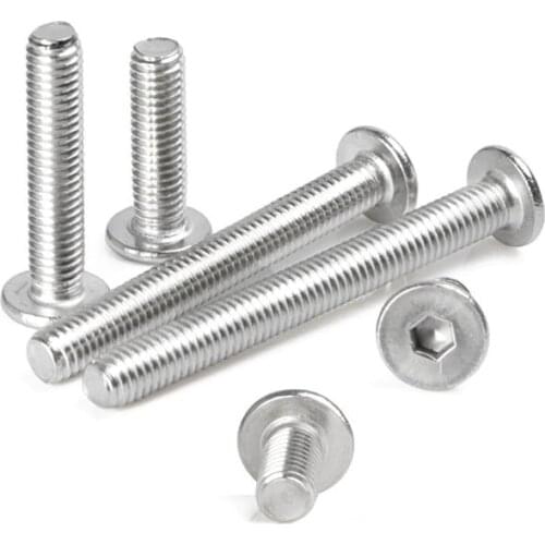5/10/50pcs M2 M2.5 M3 M4 M5 M6 M8 304 Stainless Steel Hex Hexagon Socket Ultra Thin Super Flat Wafer Head Allen Cap Screw Bolt