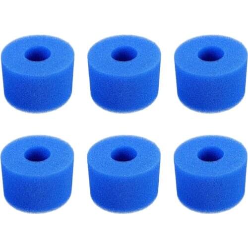 6PCS Swimming Pool Foam Filter Sponge Intex S1 Reusable Washable Biofoam Cleaner Pool Foam Filter Swimming Accessorie