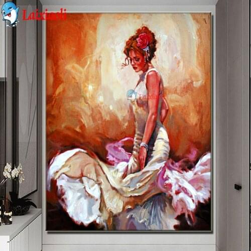 Abstract dancing girl Diamond Embroidery European fashion women Picture Of Rhinestones Full Square Diamond Painting Home Decor