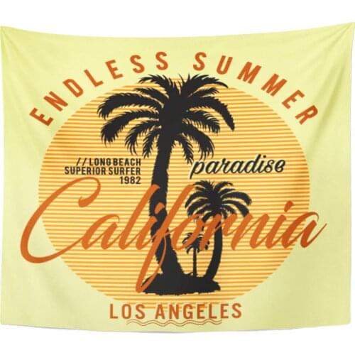 America Coast California Long Beach Superior Surfer Endless Summer Graphics West Board Tapestry Home Decor Wall Hanging