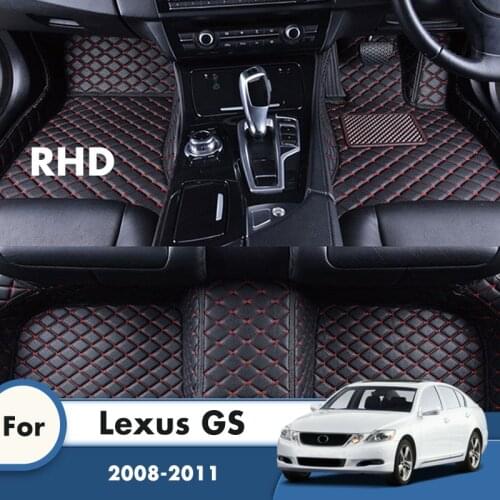 RHD Car Floor Mats For Lexus GS 2011 2010 2009 2008 Auto Interiors Accessories Custom Front And Rear Side Carpets Foot Pads Rugs