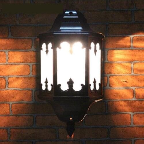 Bronze Antique Porch Lighting Corridor Aluminum Outdoor Wall Sconce E27 Wall Lamp Waterproof Wall Light Walkway Garden Lighting