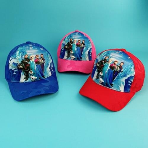 Childrens peak cap baseball cap cute Frozen pattern hip hop cap fit duck tongue girl outdoor sunscreen sun hat
