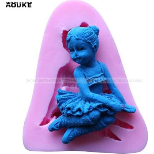 DIY Tools for Cake Decoration Angel girl Side Sit the Ballet Girl Chocolate Liquid Silicone Pastry mould Pudding Ice Cube Soap