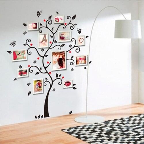 Photo Tree Wall Stickers Decorative Photo Frame Wall Stickers Bedroom and Living Room PVC Removable Mural Art Home Decor