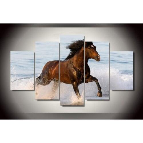 HD Print 5 Pcs canvas art horse painting modern home decor wall art picture living room decor print Painting on canvas/PT0300