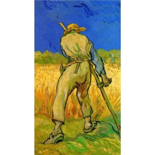 Handmade oil painting reproduction of Vincent Van Gogh High quality The Reaper after Millet Living room decor