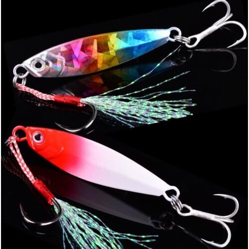 Metal Spinner Jig Hard Bait 7g/10g/15g/20g/30g/40g Saltwater Jigging Fishing Lure Laser Body Sinking Baits Carp Fishing Tackle