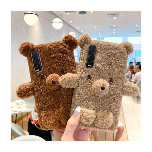 Cute Fur Plush Bear Case For Sony Xperia L1 L2 L3 L4 XA1 XA2 XZ XZ1 XZ2 XZ3 XA 1 10 5 8 II Plus Ultra XZs Premium Compact Ul Tra
