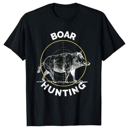Boar Hunting Hog Hunter Wild Pig Hunting Sight T-Shirt Tee Mens T Shirt