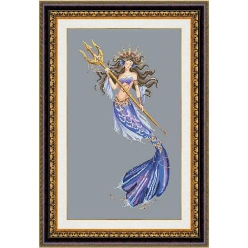 DreampatternHeiress of Atlantis cross embroidery kits aida fabric 18ct 14ct 11ct deep gray cotton thread beads stitch craft set
