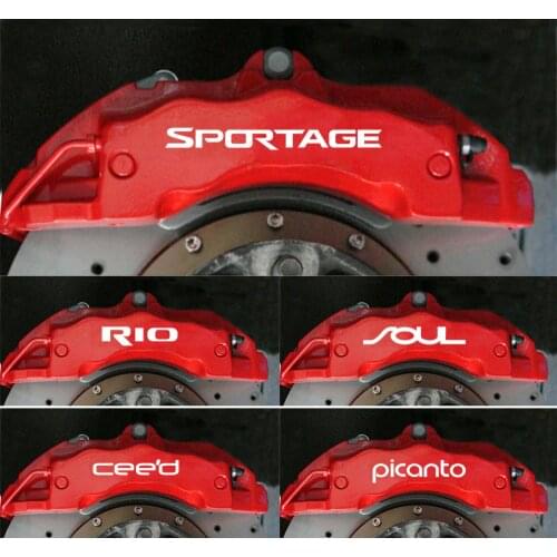 4pcs For Kia Sportage Rio Optima Picanto Ceed Forte K9 Soul HI-TEMP PREMIUM BRAKE CALIPER DECALS STICKERS CAST VINYL