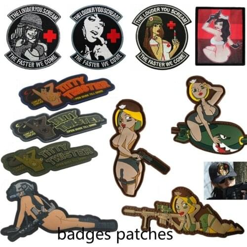 Sexy Badges PVC Rubber Hook Patches Military Embroidery Sewings Applique Tactical Clothes Accessories Patch for Hat,Backpacks