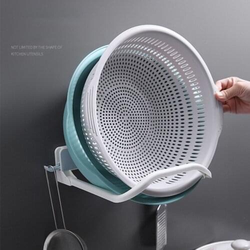 Wall Foldable Bathroom Toilet Washbasin Hanger Washbasin Rack Nail-free Suction Cup Washbasin Rack Bathroom Supplies