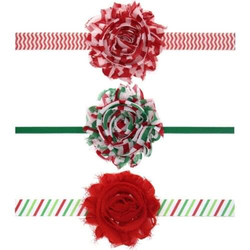 Naturalwell Newborn Shabby Flower Hair Band Chiffon Headband Ribbon Elastic Baby Girl Hair Accessories Christmas Gift 1pc HB462