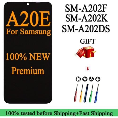 100% New SM-A202F SM-A202K SM-A202DS Original LCD For Samsung A20e A202 Display Touch Screen Digitizer Assembly With Frame