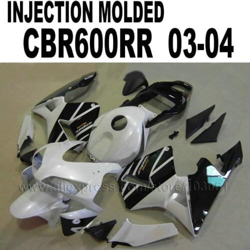 New Hot ABS Injection Bodywork For Honda Fairing Kits CBR600RR 2003 2004 CBR 600 RR 03 04 CBR 600RR Black White Fairings Kit