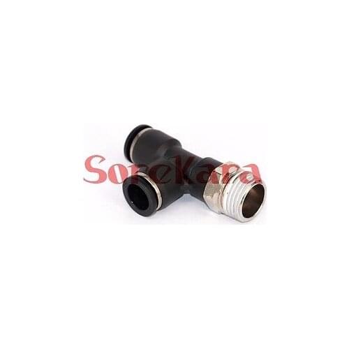 Pneumatic 5/16" Tube x 1/4" NPT Thread Male Side Tee Branch Connector Push In Fitting