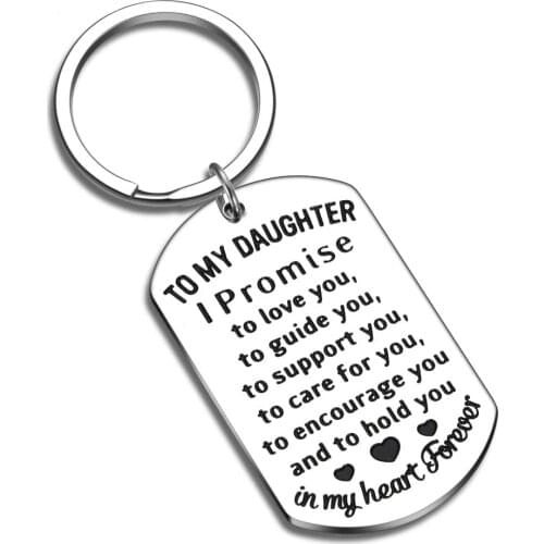 Daughter Gifts from Mom Inspirational Keychain Gift for Teen Girl Graduation for Teenage Girls Kids Birthday Wedding Presents