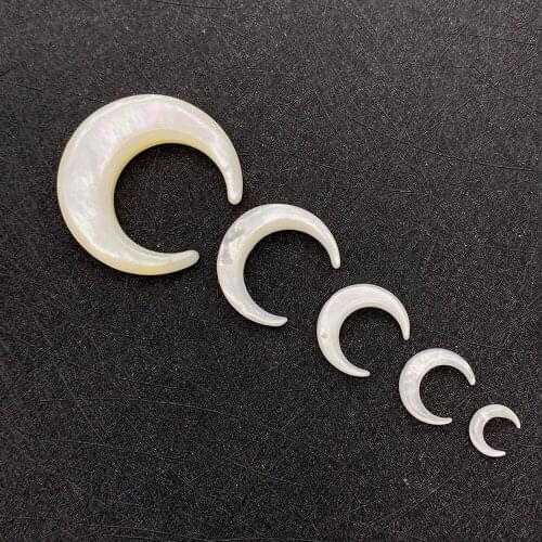 3pcs/bag Natural Sea Shell Beads Pendant Moon Shape Exquisite Pendant Making Jewelry DIY Necklace Bracelet Accessories Supplies