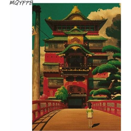 Anime Spirited Away Kraft Paper Poster Wall Sticker Household Goods Decoration Painting Gift 50.5x35cm