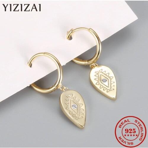 YIZIZAI 925 Sterling Silver Earrings For Women Gold Evil Eye Earrings Small Hoop Ear Bone Aretes Girl Gift Spike Zircon Earrings