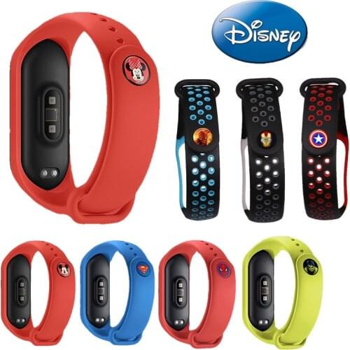 Disney The Avengers for Xiaomi Mi Band 3 4 Wristband Xiaomi Light Silicone Strap Xiaomi Sports Replacement Strap Shipping Free