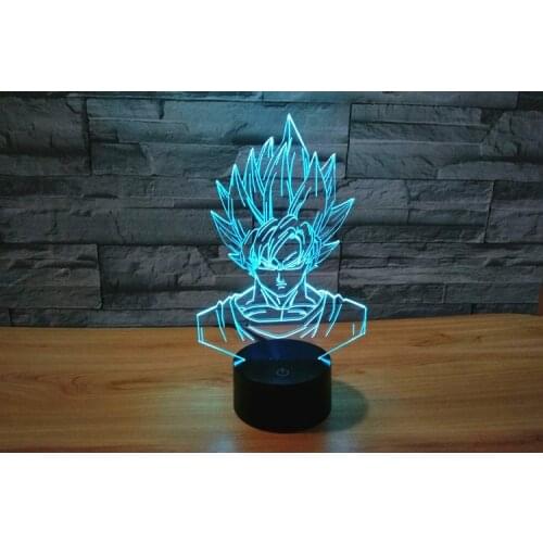 Led Toysl Figure 3D Table Lamp Figurines Ball Z Action Figures Black fun diy Toys