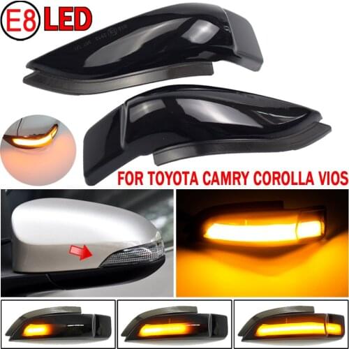 2pcs Dynamic Turn Signal Light Sequential Side Mirror Indicator For Toyota Corolla Camry Prius Vios CHR Yaris Venza Avalon Altis