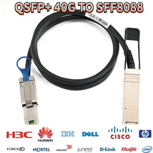 QSFP+ 40G TO SFF8088 high-speed server cable suitable for Cisco Huawei H3C 1M Switch equipment and servers interconnection