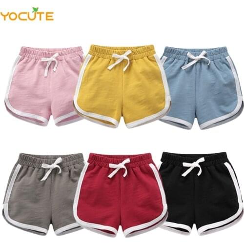 Yocute Childrens Clothes Summer Boy Girls Shorts Pure Cotton Girls' Shorts Summer Baby Beach Pants Breathable Soft Toddler Wear