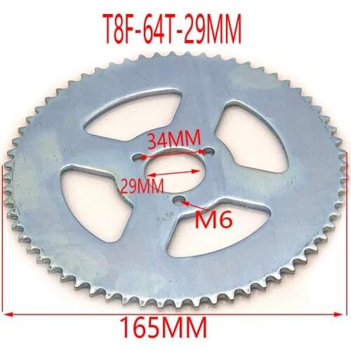 64Tooth 64T T8F 29MM Rear Sprocket Mini Moto ATV Quad Dirt Pit Pocket Bike Cross 47cc 49cc Parts Electric Scooter