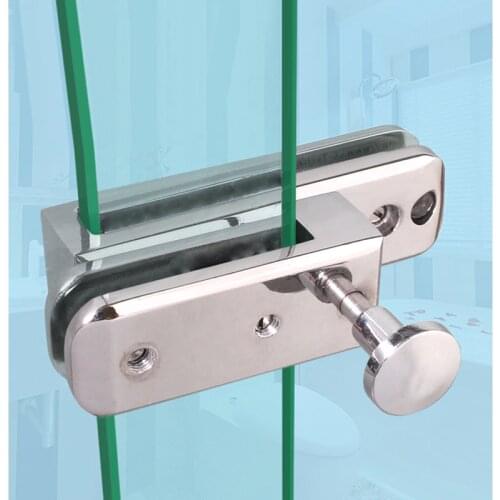 1Pcs Sliding Doors Lock Material Zinc alloy For Bathroom Glass Door plug No opening hole For 10mm Frameless Glass door Lock