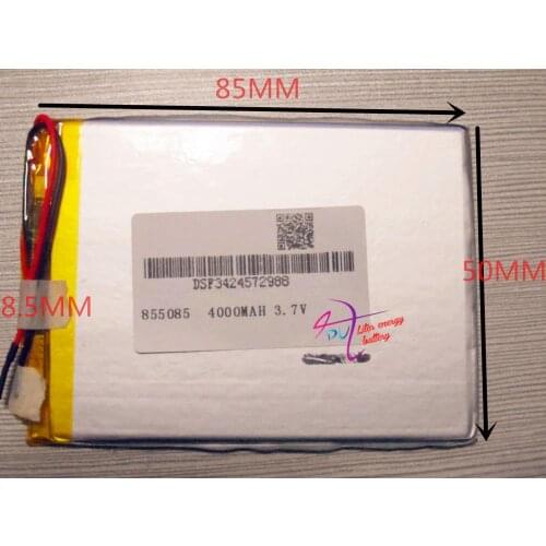 1PCS Size 855085 3.7V 4000mah tablet battery For Tablet PCs PDA Digital Product