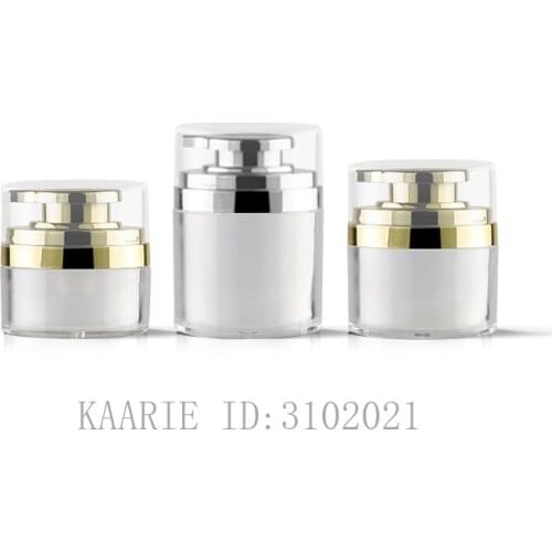 10pcs Airless Gold/Silver Elegant Empty Lotion Pump Bottle,Vacuum Emulsion Container,30g50g70g Portable Acrylic Cosmetic Package