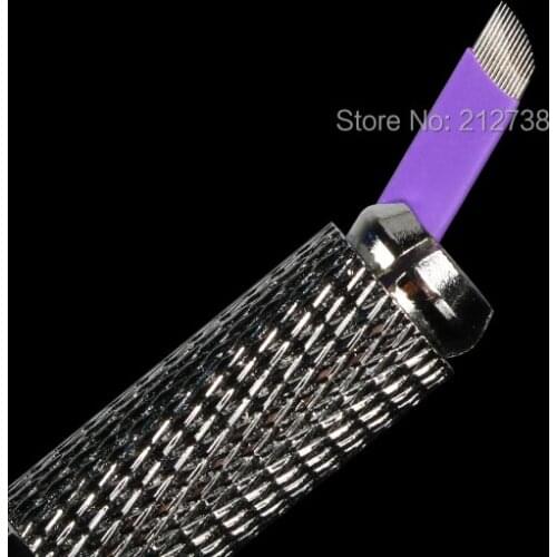 100Pcs 12/14/16/18Pin Microblading Needles Blades 0.2mm Diameter Lamina Agulha Sobrancelha Tebori Microblading Flex Brow Tattoo