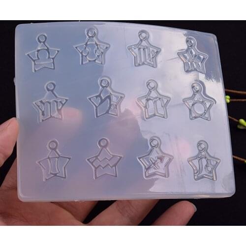 12 Constellation Pendant Silicone Mould DIY Resin Decorative Craft Jewelry Making Mold Epoxy Resin Molds H627