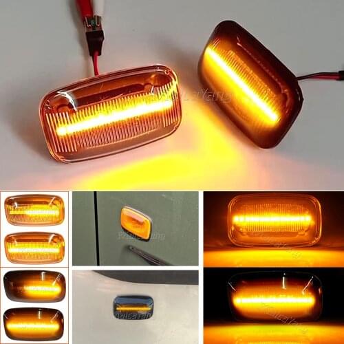 2Pcs Flowing Led Side Marker Turn Signal Lights Indicator Blinker Lamps For Toyota Landcruiser Land Cruiser 70 80 100 Series