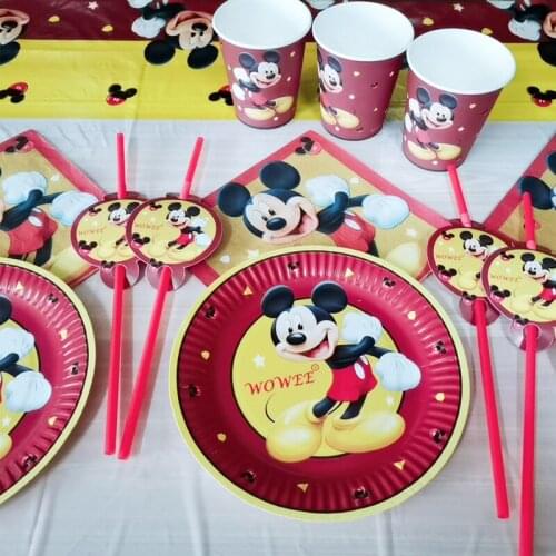 5pcs/lot Lovely Heart Star Crown Cake Topper For Birthday Cupcake Flag Baby Shower Party Wedding Decoration Supplies Mickey Mous