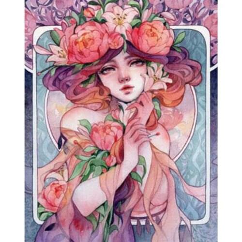 5D DIY Diamond Painting Cross Stitch Diamond Embroidery Cartoon girl Needlework Round Home deco Christmas Diamond Mosaic