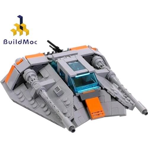 Buildmoc Space Wars Battle of Hoth MOC-15626 Snowspeeder T-47 Airspeeder Snowfield Aircraft Model Building Blocks Toys Kids Gift