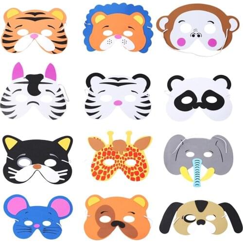 Baby Toy Cute Cartoon Creative Children Animal Mask Birthday Party Decoration Prop Cosplay Eye Masks Tiger Panda Raccoon