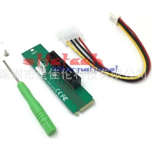 By dhl or ems 500pcs PCI Express PCI-E 4X x4 Female to NGFF M.2 M Male Network Adapter Key Power Cable with Converter Card