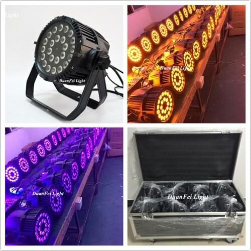 Flycase) 8Lot Outdoor Waterproof IP65 Spot Wash Wall Light Par Led Rgbwa UV 6in1 24x18w