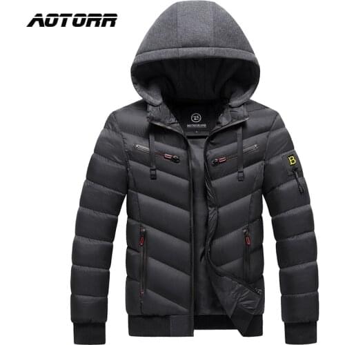 Cotton Jacket Winter Hooded Parkas Men Warm Jacket Thicken Zipper Coat Casual Overcoat Slim Fit Parkas Male Outdoor Windbreaker