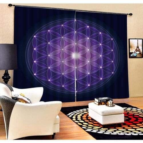 Personality curtains purple blue Curtain office Bedroom 3D Window Curtain Luxury living room decorate Cortina Drapes