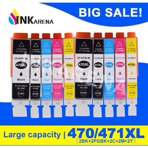 10 Pcs PGI-470 CLI-471 PGI470 CLI471 PGI 470 CLI 471 Full Ink Cartridge Compatible For Canon PIXMA MG5740 MG6840 TS5040 TS6040