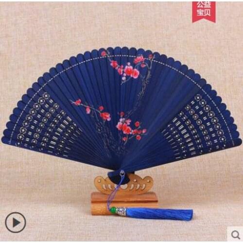 Fall 2019 New Sijin Style - Cloth Edge Painted Fan Hand Painted Spanish Fold Style Fans Wood Fans Custom Dance Fans
